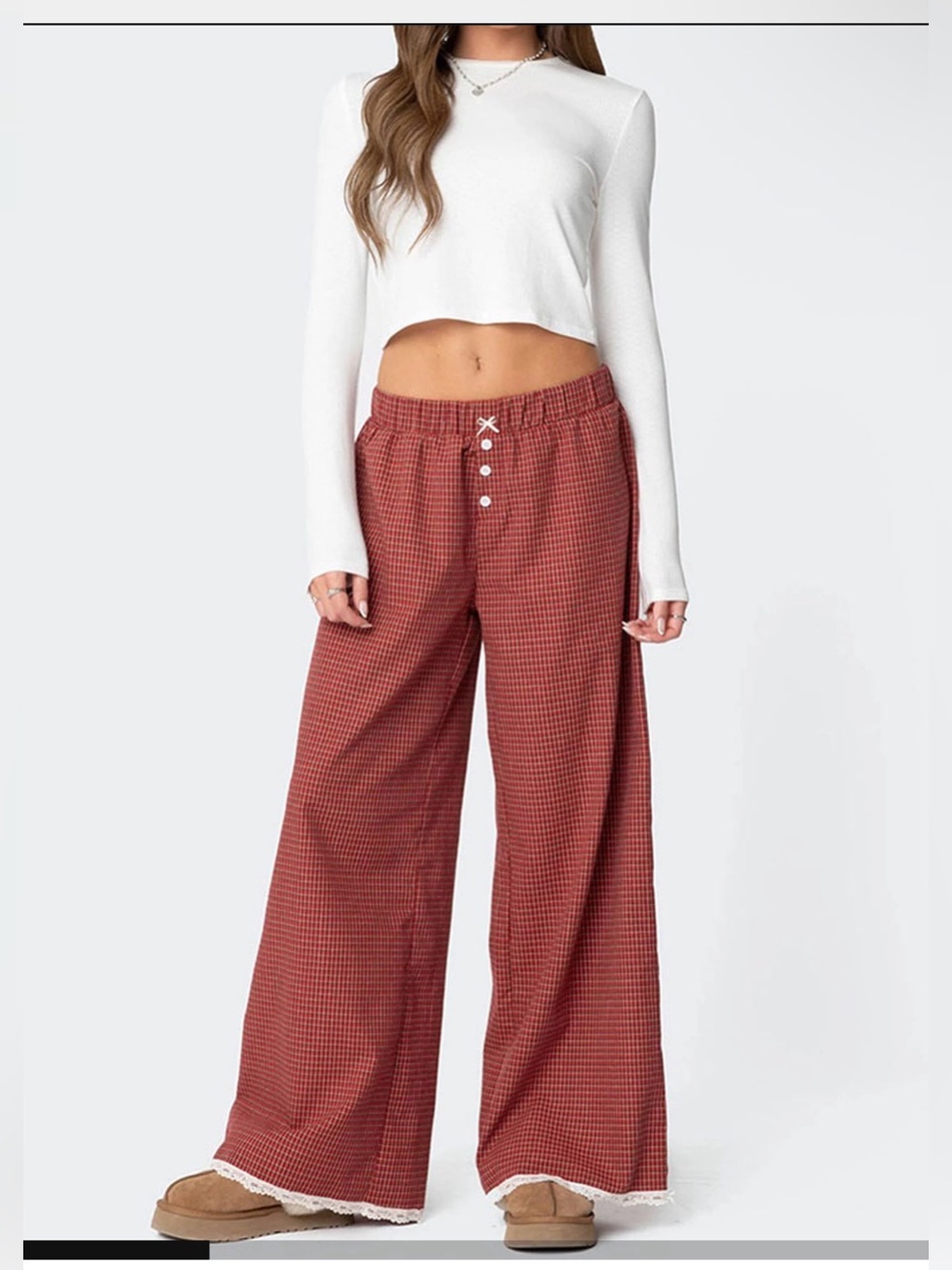 NWOT Edikted Dakota Plaid Pants Size small